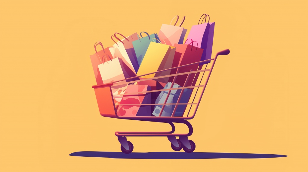 Иллюстрация тележки с покупками Иллюстрация тележки с покупками